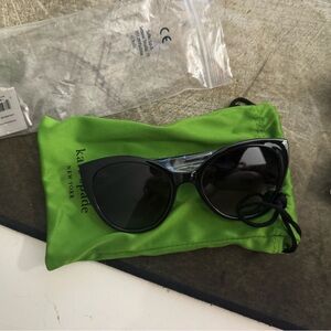 Kate Spade Black Sunglasses with Lime Green Pouch
